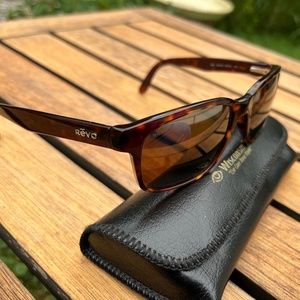 Revo polarized sunglasses, tortoise shell frame.